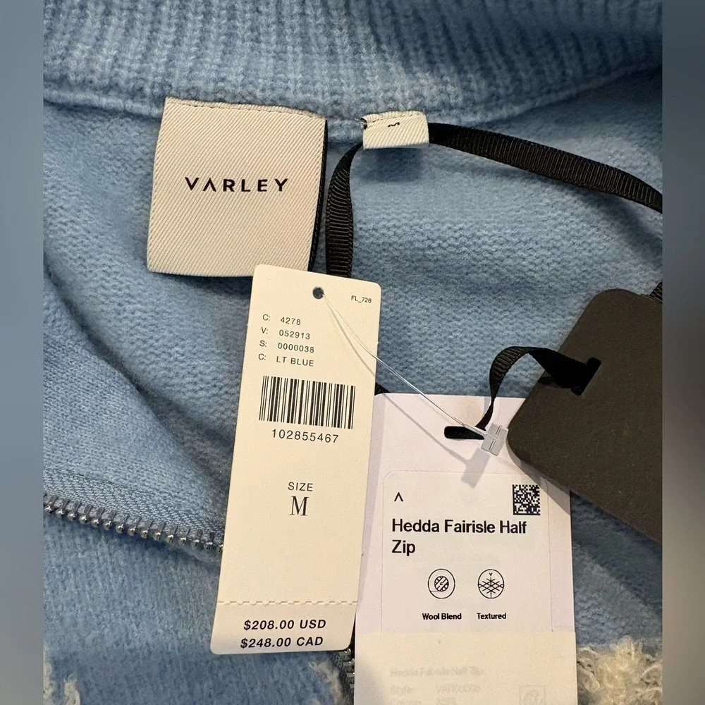NWT Varley Hedda Fairisle Half-Zip Knit, Size M - Picture 4 of 8